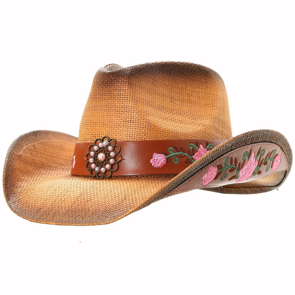 5128 Western Outback Cowboy Hat 's Style Classic Straw Western Cowgirl Hat